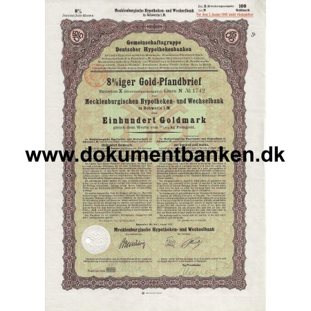 Deutscher Hypotekbanken 8% Gold-Pfandbrief 1930