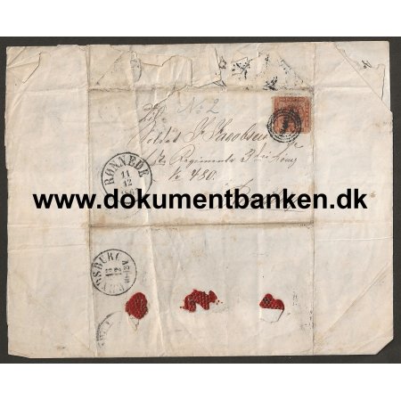 Johannes Jacobsen 1 Inf. Regiment 3 Komp. Nr 480 i 2 Slesvigske krig 1864 Brev