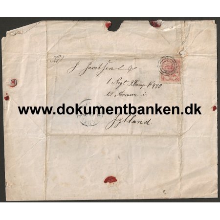 Johannes Jacobsen 1 Inf. Regiment 3 Komp. Nr 480 i 2 Slesvigske krig 1864 Brev