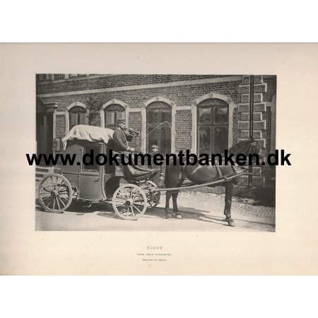 Det Kgl. Postvsen's Hestevogn til 2 rejsende fra Det Kgl. danske Postvsen 1892