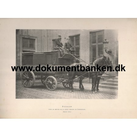 Det Kgl. Postvsen's Hestevogn til Bypostvsenet i Kbenhavn. 1892.