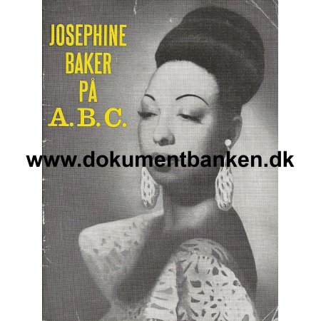 Josephine Baker p A.B.C. Program, Kort med Autograf, 1958