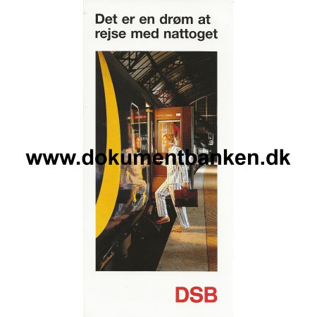 DSB Nattog Kreplan samt brochuren for Nattog 1996 