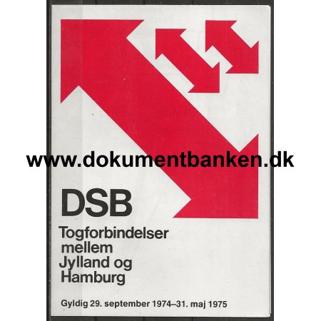 DSB Togforbindelser mellem Jylland og Hamburg Kreplan 1975