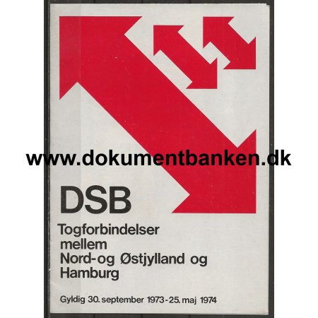 DSB Kreplan Togforbindelser mellem Nord- og stjylland og Hamburg 1973
