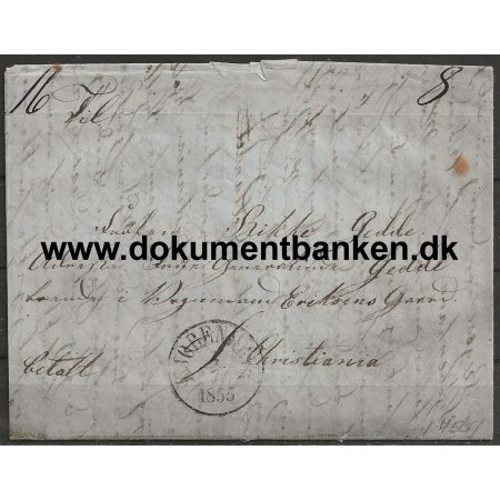 Brev til Rikke Gedde i Christiania Norge d. 4 Juli 1855