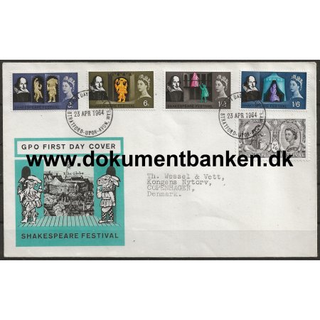 Shakespeare Festival FDC England 1964