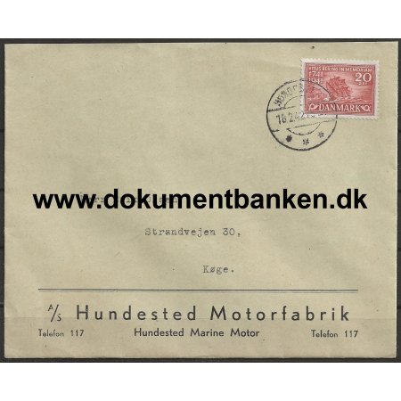 Hundested Motorfabrik A/S Reklamekuvert 1942