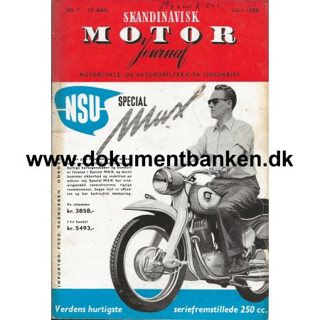 Skandinavisk Motor Journal Nr 7 1956