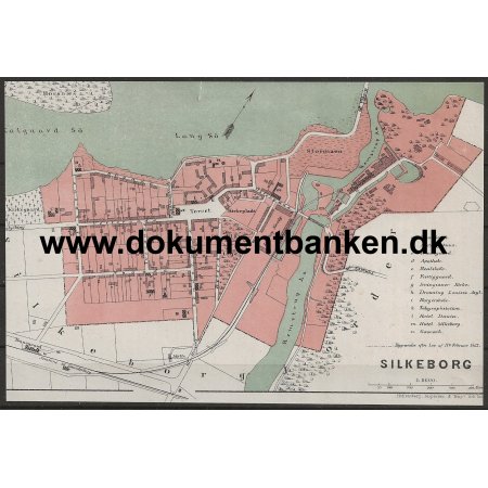 Silkeborg kort over Silkeborg 1863