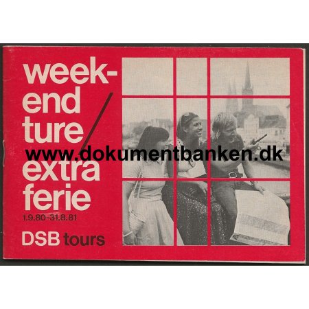 DSB Tours Weekend ture / Extra ferie Brochure 1980