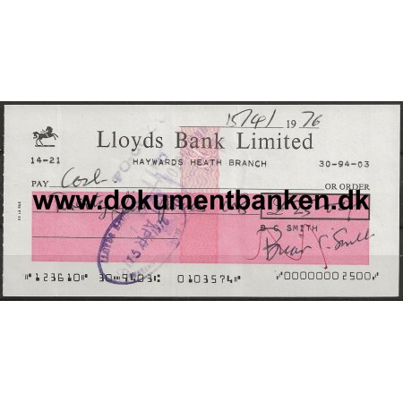 Lloyds Bank Limited England Check