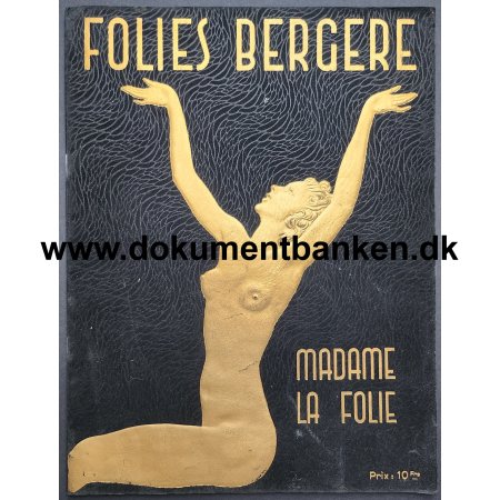 Theatre Folies-Bergere Program Paris Frankrig 1929