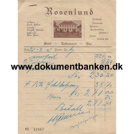 Hotel Rosenlund Vedbk Nordsjlland Regning