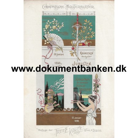 Krnzchen der Deutsche Hochschulen Specimenblad i Jugendstil 1898 