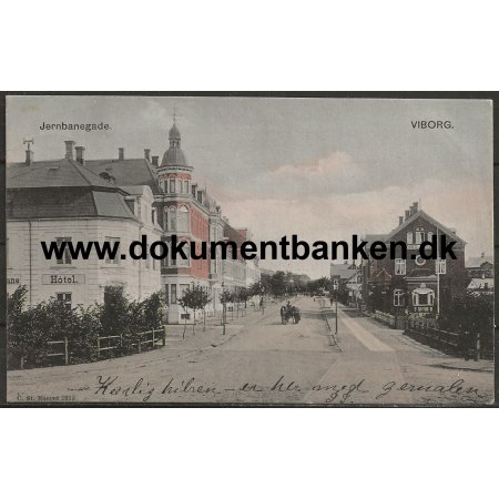 Jernbanegade Viborg Jylland Postkort
