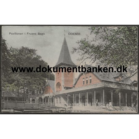 Pavillonen i Fruens Bge Odense Fyn Postkort