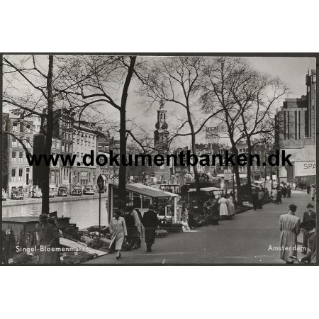 Singel-Bloemenmarkt Amsterdam Holland Postkort