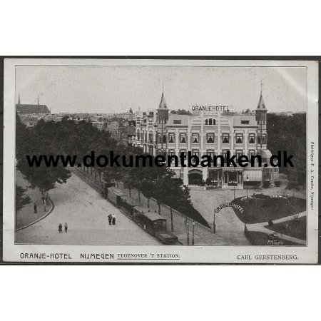 Oranje Hotel Tegenover 'T Station Nijmegen Holland Postkort