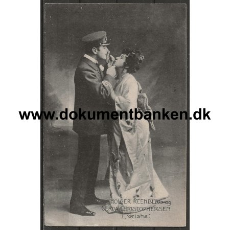 Holger Reenberg og Gerda Christophersen i "Geisha" Postkort