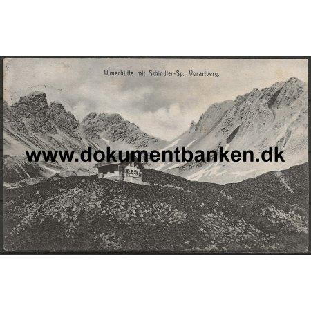 Ulmerhtte mit Schindler-Sp. Vorarlberg strig Postkort