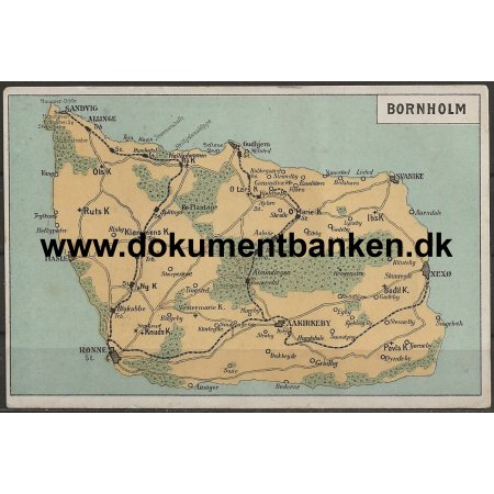 Bornholm Jernbanekort Postkort