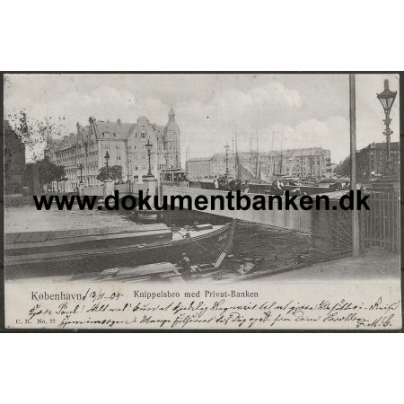 Knippelsbro Privatbanken Kbenhavn Postkort