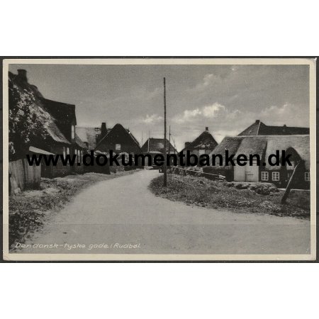 Gade i Rudbl ved den dansk-tyske grnse Jylland Postkort