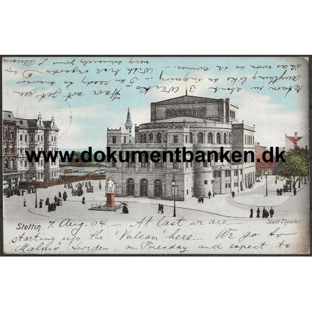 Stadt-Theater Stettin Tyskland Postkort