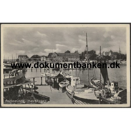 Havneparti Kerteminde Fyn Postkort