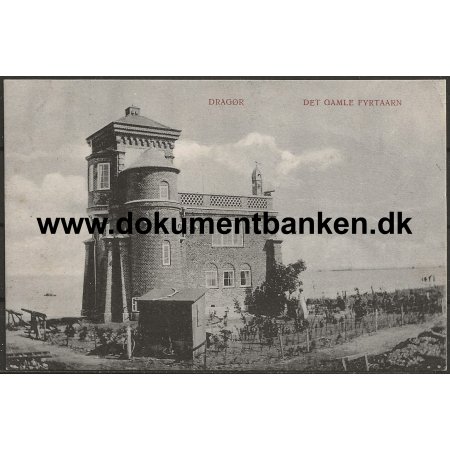 Det gamle fyrtrn Dragr Amager Kbenhavn Postkort
