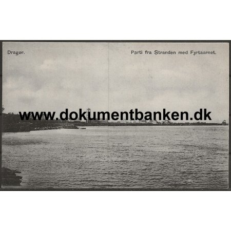 Stranden med Fyrtrnet Dragr Amager Kbenhavn Postkort