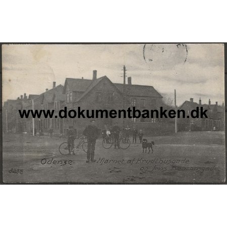 Hjrnet af Krudthusgade og Jens Benzonsgade Odense Fyn Postkort