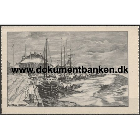 Havneparti Nakskov Lolland Postkort