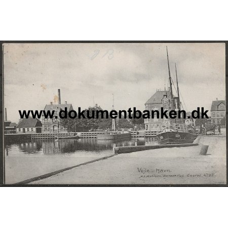 Dampskibet Skjold Vejle Havn Jylland Postkort