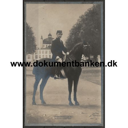 Kong Christian d. lX til hest ved Fredensborg Slot Postkort