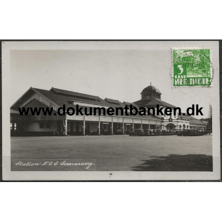 Semarang Railway Station Hollandsk Indien Postkort