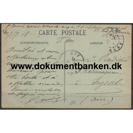 Fransk Feldpost WW 1 Militr Postkort