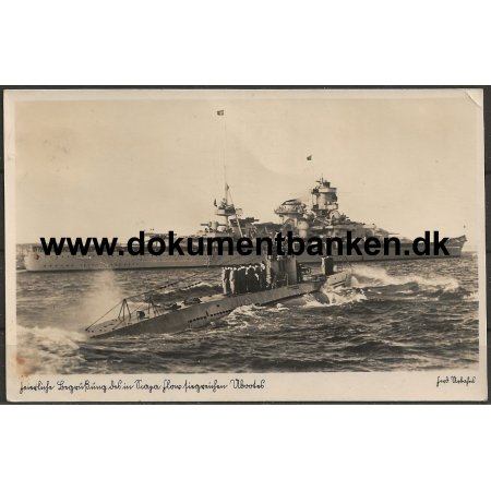 Slagskibet Scharnhorst Tysk Marine Postkort