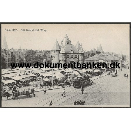 Nieumarkt met Waag Amsterdam Holland Postkort