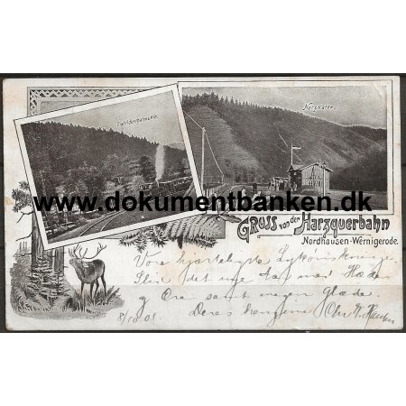 Harzquerbahn Nordhausen Wernigerode Tyskland Postkort