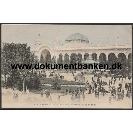 Les Jardins du Champ de Mars Paris Exposition 1900 Frankrig Postkort