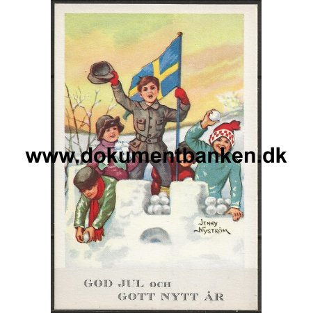 God Jul och Gott Nytt r Jenny Nystrm Sverige Postkort