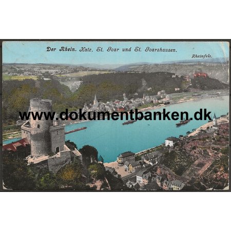 Der Rhein Katz St. Goar und St. Goarshausen Tyskland Postkort