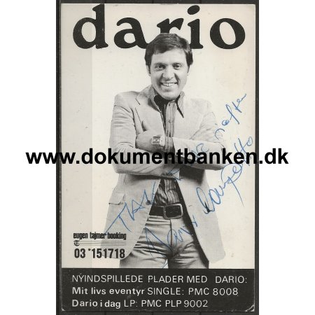 Autograf Dario Campeotto 1971 Postkort