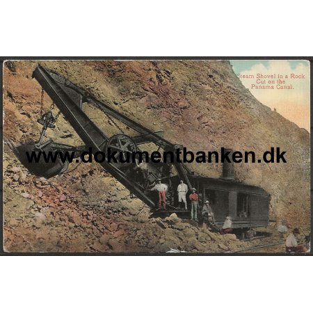 Steam Shovel in a Rock Cut on the Panama Canal Panama Postkort