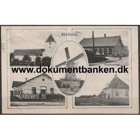 Partier fra Kettinge med Stationen Lolland Postkort