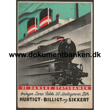 De Danske Statsbaner Frimrkepakketakster Postkort 1932