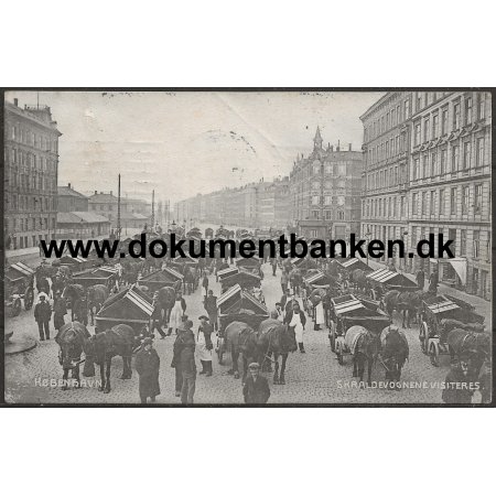 Skraldevognene visiteres Halmtorvet Vesterbro Kbenhavn Postkort