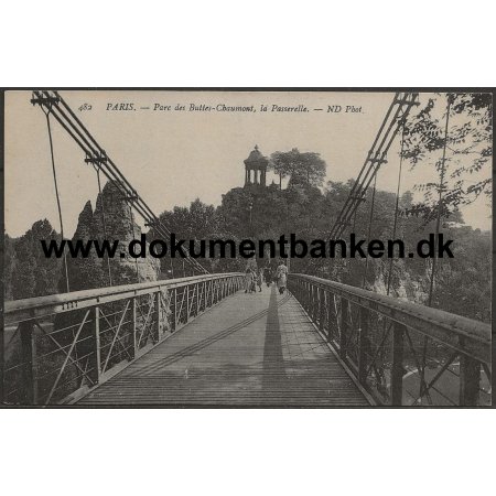 Parc des Buttes-Chaumontl la Passerelle Paris Postkort